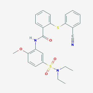 2-[(2-cyanophenyl)sulfanyl]-N-[5-(diethylsulfamoyl)-2-methoxyphenyl]benzamide