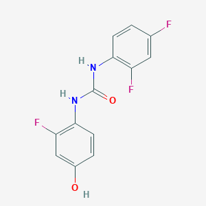 molecular formula C13H9F3N2O2 B8626514 N-(2,4-Difluorophenyl)-N'-(2-fluoro-4-hydroxyphenyl)urea 