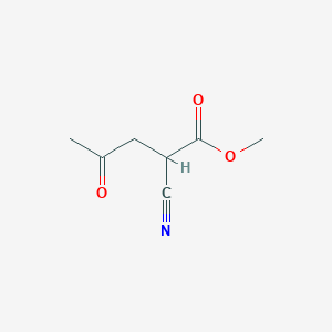 molecular formula C7H9NO3 B8626526 Methyl 2-cyano-4-oxopentanoate 