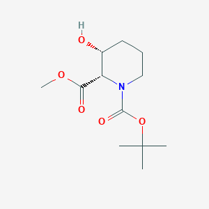 molecular formula C12H21NO5 B8626529 1-(tert-Butyl) 2-methyl (2S,3R)-3-hydroxypiperidine-1,2-dicarboxylate 