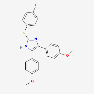 molecular formula C23H19FN2O2S B8626655 2-[(4-Fluorophenyl)sulfanyl]-4,5-bis(4-methoxyphenyl)-1H-imidazole CAS No. 81527-20-0