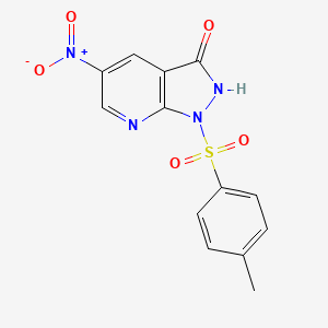 molecular formula C13H10N4O5S B8626661 5-Nitro-1-tosyl-1H-pyrazolo[3,4-b]pyridin-3-ol 