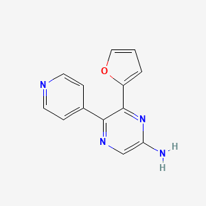 molecular formula C13H10N4O B8626690 6-(2-Furyl)-5-pyridin-4-ylpyrazin-2-amine 