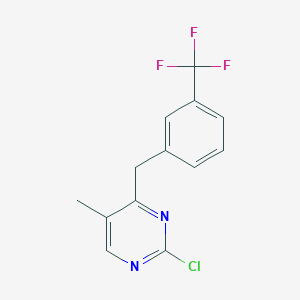 molecular formula C13H10ClF3N2 B8626765 2-Chloro-5-methyl-4-[[3-(trifluoromethyl)phenyl]methyl]pyrimidine CAS No. 226905-70-0