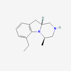 molecular formula C14H20N2 B8626772 (4R,10aR)-6-Ethyl-4-methyl-1,2,3,4,10,10a-hexahydropyrazino[1,2-a]indole 