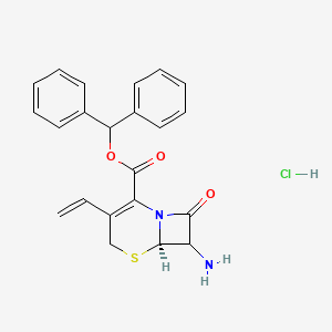 molecular formula C22H21ClN2O3S B8626816 7-Amino-3-vinyl-3-cephem-4-carboxylic acid diphenylmethyl ester monohydrochloride 