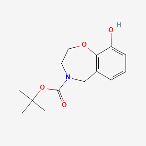 molecular formula C14H19NO4 B8626851 tert-butyl 9-hydroxy-2,3-dihydrobenzo[f][1,4]oxazepine-4(5H)-carboxylate 
