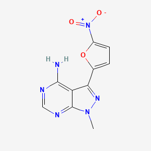 molecular formula C10H8N6O3 B8626858 1-Methyl-3-(5-nitrofuran-2-yl)-1H-pyrazolo[3,4-d]pyrimidin-4-amine CAS No. 39254-99-4