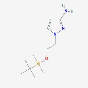 molecular formula C11H23N3OSi B8626872 1-[2-(tert-butyl-dimethyl-silanyloxy)-ethyl]-1H-pyrazol-3-ylamine 