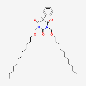 molecular formula C38H64N2O5 B8626893 1,3-Bis((dodecyloxy)methyl)-5-ethyl-5-phenylbarbituric acid CAS No. 27506-77-0