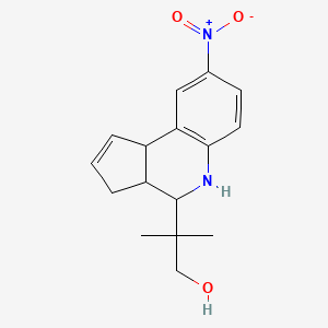 molecular formula C16H20N2O3 B8626906 2-methyl-2-(8-nitro-3a,4,5,9b-tetrahydro-3H-cyclopenta[c]quinolin-4-yl)propan-1-ol 