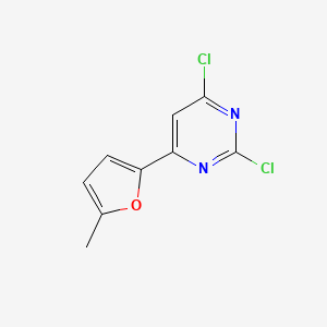 molecular formula C9H6Cl2N2O B8626958 2,4-Dichloro-6-(5-methylfuran-2-yl)pyrimidine 