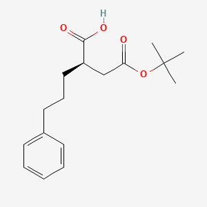 molecular formula C17H24O4 B8626980 (R)-2-[2-(tert-butoxy)-2-oxoethyl]-5-phenylpentanoic acid 