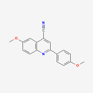 molecular formula C18H14N2O2 B8627029 4-Cyano-6-methoxy-2-(4-methoxyphenyl)quinoline 