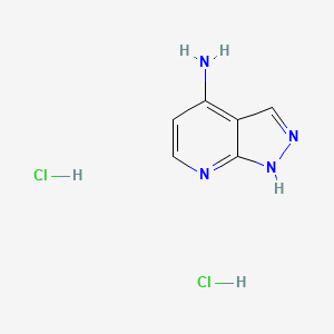 molecular formula C6H8Cl2N4 B8627093 1H-Pyrazolo[3,4-b]pyridin-4-amine dihydrochloride 