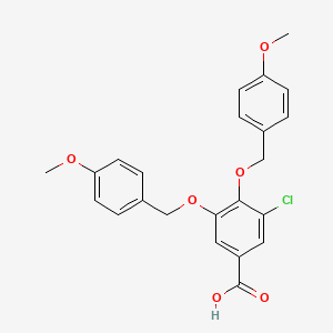 molecular formula C23H21ClO6 B8627177 5-Chloro-3,4-bis(p-methoxybenzyloxy)benzoic acid 