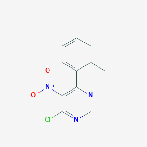 molecular formula C11H8ClN3O2 B8627229 4-Chloro-5-nitro-6-o-tolyl-pyrimidine 