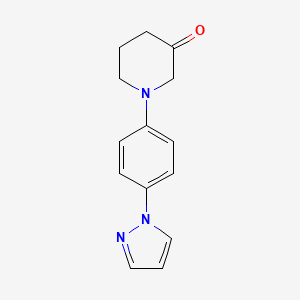 molecular formula C14H15N3O B8627246 1-(4-(1H-Pyrazol-1-yl)phenyl)piperidin-3-one 