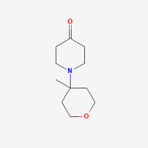 molecular formula C11H19NO2 B8627315 1-(4-methyltetrahydro-2H-pyran-4-yl)-4-piperidinone 