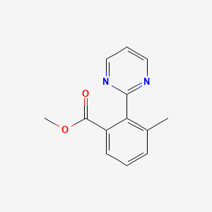 molecular formula C13H12N2O2 B8627319 Methyl 3-methyl-2-(pyrimidin-2-yl)benzoate 