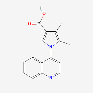 molecular formula C16H14N2O2 B8627357 4,5-Dimethyl-1-(quinolin-4-yl)-1H-pyrrole-3-carboxylic acid CAS No. 649727-25-3