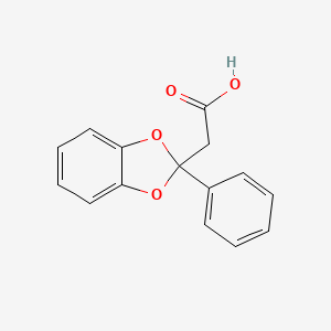 molecular formula C15H12O4 B8627379 2-Phenyl-1,3-benzodioxole-2-acetic acid CAS No. 21770-52-5