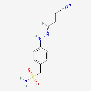 molecular formula C11H14N4O2S B8627391 1-{4-[2-(3-Cyanopropylidene)hydrazinyl]phenyl}methanesulfonamide CAS No. 88918-74-5