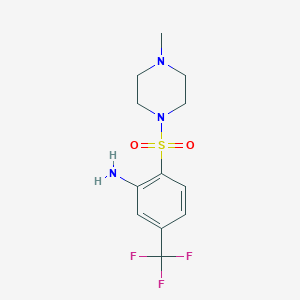 molecular formula C12H16F3N3O2S B8627411 2-(4-Methylpiperazin-1-ylsulfonyl)-5-(trifluoromethyl)benzenamine 