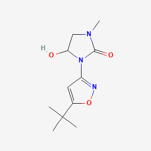 molecular formula C11H17N3O3 B8627418 3-(5-tert-Butyl-3-isoxazolyl)-4-hydroxy-1-methyl-2-imidazolidinone CAS No. 78327-32-9