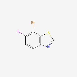 molecular formula C7H3BrINS B8627447 7-Bromo-6-iodo-benzothiazole 