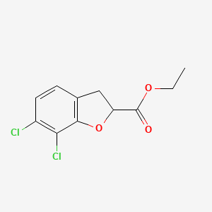 molecular formula C11H10Cl2O3 B8627469 Ethyl 6,7-dichloro-2,3-dihydro-1-benzofuran-2-carboxylate CAS No. 62717-20-8