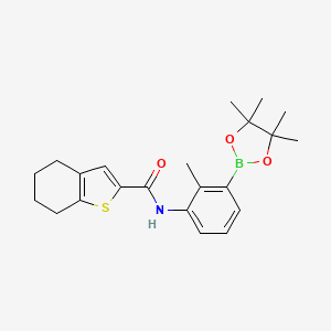 molecular formula C22H28BNO3S B8627474 N-(2-methyl-3-(4,4,5,5-tetramethyl-1,3,2-dioxaborolan-2-yl)phenyl)-4,5,6,7-tetrahydrobenzo[b]thiophene-2-carboxamide 