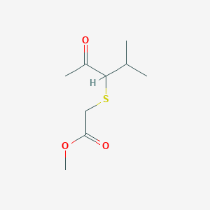 molecular formula C9H16O3S B8627482 Acetic acid, [(1-acetyl-2-methylpropyl)thio]-, methyl ester CAS No. 94656-82-3