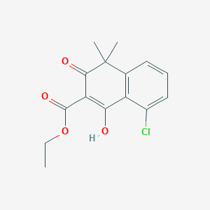 molecular formula C15H15ClO4 B8627490 Ethyl 5-chloro-4-hydroxy-1,1-dimethyl-2-oxo-naphthalene-3-carboxylate 