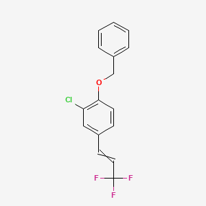 molecular formula C16H12ClF3O B8627495 1-(Benzyloxy)-2-chloro-4-(3,3,3-trifluoroprop-1-en-1-yl)benzene CAS No. 653578-51-9