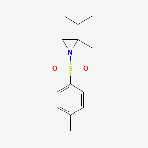molecular formula C13H19NO2S B8627552 2-Isopropyl-2-methyl-1-[(4-methylphenyl)sulfonyl]aziridine 