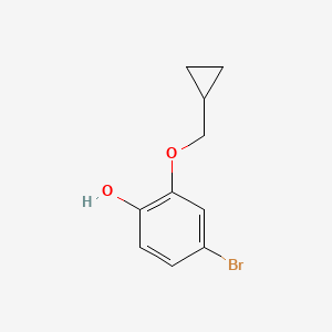 molecular formula C10H11BrO2 B8627695 4-Bromo-2-(cyclopropylmethoxy)phenol 
