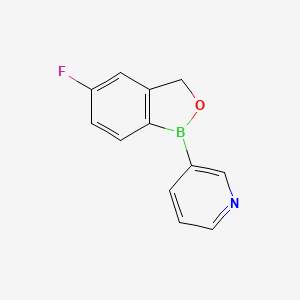 molecular formula C12H9BFNO B8627702 Pyridine, 3-(5-fluoro-2,1-benzoxaborol-1(3H)-yl)- 