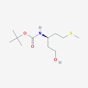 molecular formula C11H23NO3S B8627713 (R)-tert-butyl (1-hydroxy-5-(methylthio)pentan-3-yl)carbamate 
