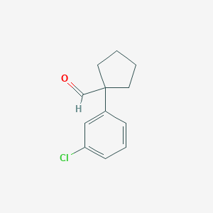 molecular formula C12H13ClO B8627829 1-(3-Chlorophenyl)cyclopentanecarbaldehyde 