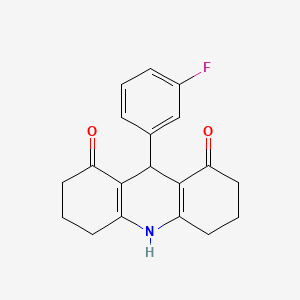 molecular formula C19H18FNO2 B8627848 9-(3-fluorophenyl)-3,4,6,7,9,10-hexahydro-1,8(2H,5H)-acridinedione 