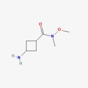 molecular formula C7H14N2O2 B8627873 3-amino-N-methoxy-N-methylcyclobutanecarboxamide 