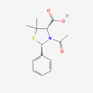 molecular formula C14H17NO3S B8627879 (2S,4S)-3-Acetyl-5,5-dimethyl-2-phenyl-4-thiazolidinecarboxylic Acid 