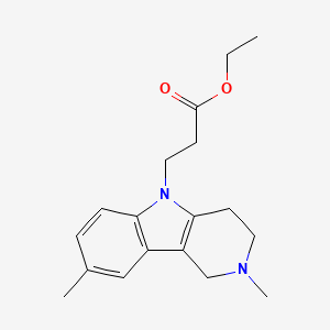 molecular formula C18H24N2O2 B8627948 Ethyl 3-(1,2,3,4-tetrahydro-2,8-dimethylpyrido[4,3-b]indol-5-yl)propanoate 