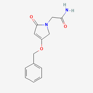 molecular formula C13H14N2O3 B8628011 2-[4-(Benzyloxy)-2-oxo-2,5-dihydro-1H-pyrrol-1-yl]acetamide CAS No. 113896-94-9