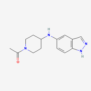 molecular formula C14H18N4O B8628056 N-(1-acetyl-4-piperidinyl)-1H-indazol-5-amine 