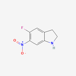 molecular formula C8H7FN2O2 B8628072 5-fluoro-6-nitro-2,3-dihydro-1H-indole 