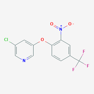 molecular formula C12H6ClF3N2O3 B8628085 4-(3-Chloro-5-pyridyloxy)-3-nitrobenzotrifluoride 