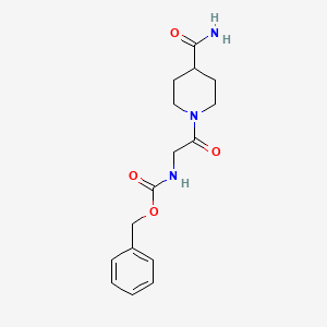 molecular formula C16H21N3O4 B8628129 1-(N-benzyloxycarbonylglycyl)-4-piperidinecarboxamide 