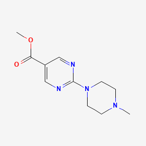 molecular formula C11H16N4O2 B8628159 Methyl 2-(4-methylpiperazin-1-yl)pyrimidine-5-carboxylate 